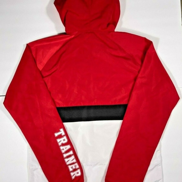 NEW Pokemon Trainer Half-Zip Hooded Anorak Windbreaker Jacket Red White Size SM - Picture 5 of 8